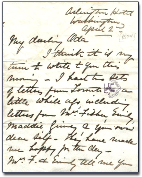 Letter from Anne Brown to Catherine “Oda” Brown, 2 April [1874]