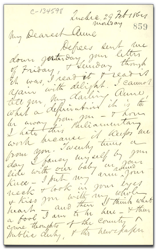 Letter from George Brown to
Anne Brown, 18 June 1864