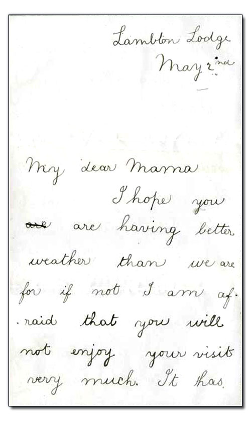 Lettre de Catherine « Oda » Brown à Anne Brown, 2 mai [vers les années 1870]