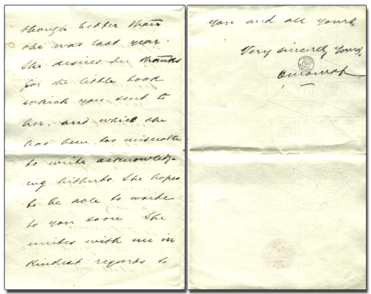 Letter from Hon. Oliver Mowat to Anne Brown, 15 June 1892