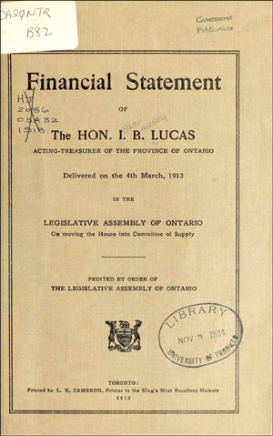 1913 BUDGET DOCUMENT