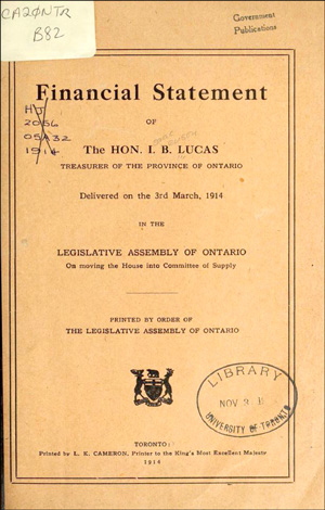 1914 BUDGET DOCUMENT