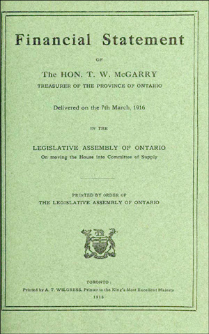1916 BUDGET DOCUMENT