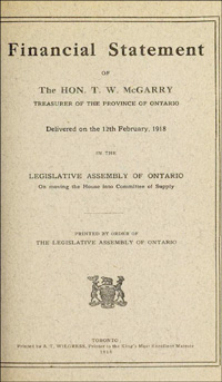 1918 BUDGET DOCUMENT