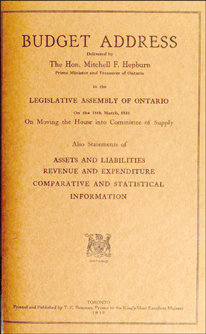 1938 BUDGET DOCUMENT