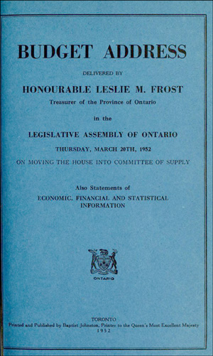 1952 BUDGET DOCUMENT