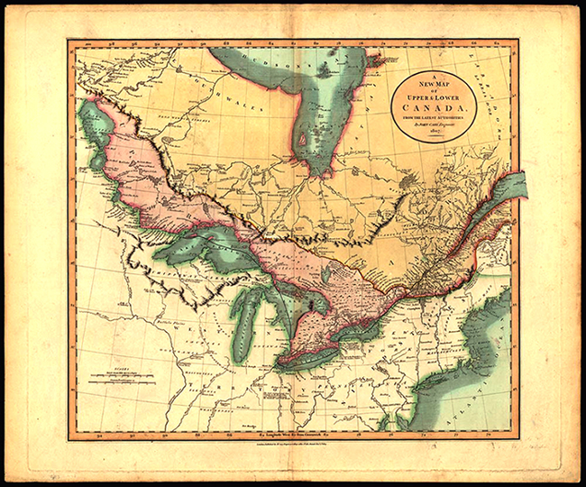 John Cary, « A new map of Upper & Lower Canada, from the latest authorities », 1807