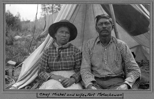 Le chef Michel et sa femme, Fort Metachewan, 20 juillet 1906