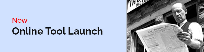 New Online search tool launch banner
