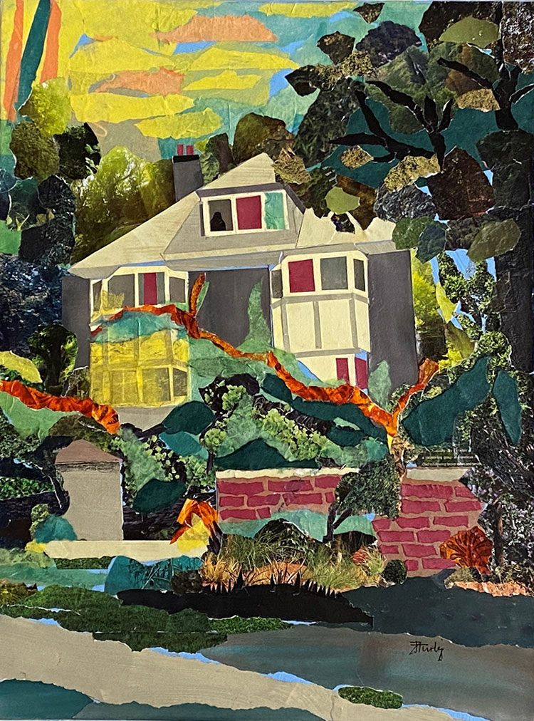 Good Neighbours, 2017
Joanna Turlej
Diptych; paper collage on double canvas
18 x 48”
Government of Ontario Art Collection, 101441 