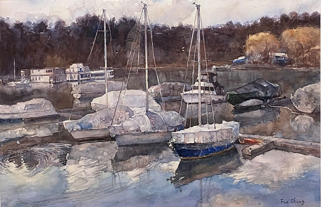 
Scarborough Crescent Park Winter, 2017
Fan Zhang
Watercolour
17 x 26”
Government of Ontario Art Collection, 101443 