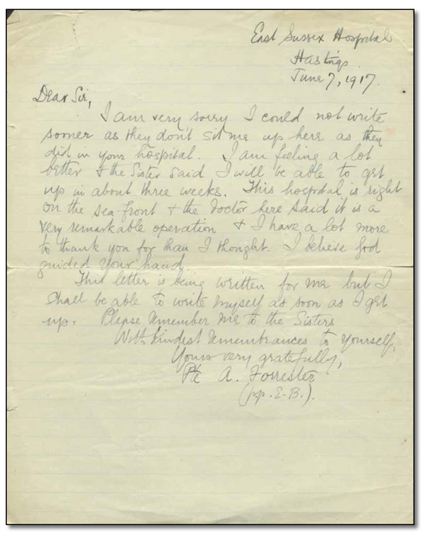 A. Forrester – June 7, 1917  letter