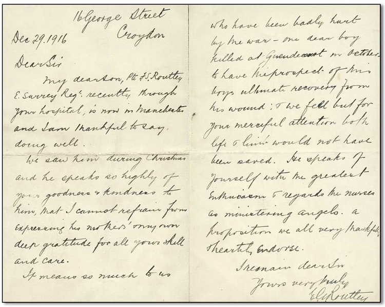 Eli Routtey – Dec 29, 1916 letter