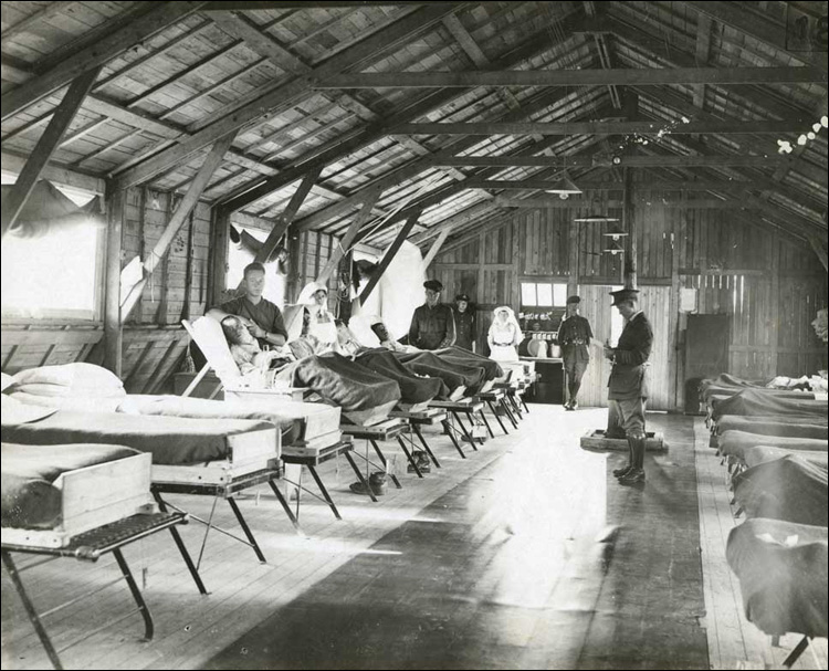 Patient ward at a military hospital, ca. 1916