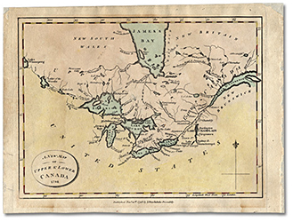 Scan of old map of Upper Canada