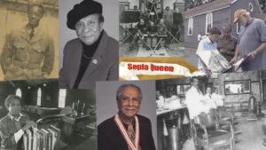 Collage d’images de photographies, de coupures de presse et d’objets.