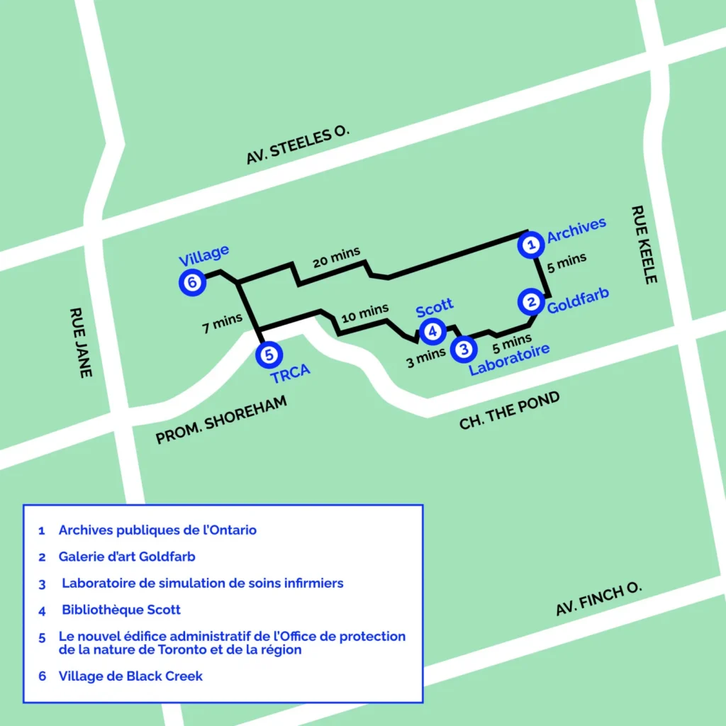 Carte des sites participant aux Portes ouvertes Toronto 2026 près des Archives publiques de l’Ontario