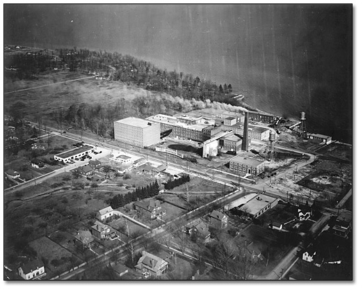 Photo: View of Port Credit and area surrounding the plant, 1933