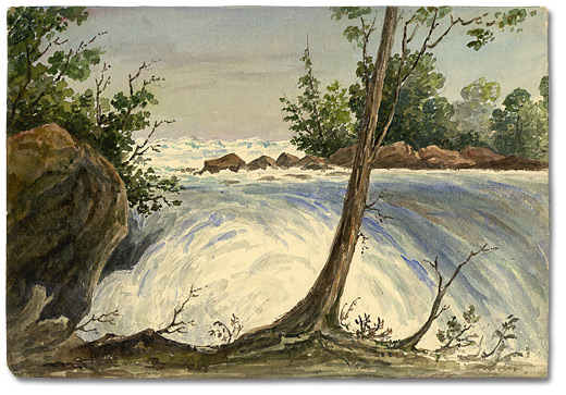 Watercolour: Unidentified falls in Canada, [ca. 1870] 