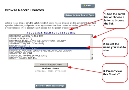Alphabetized List of Record Creators