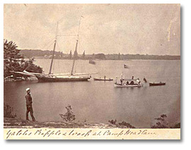 Photo: Yachts at Camp Headlaw, [ca. 1875]