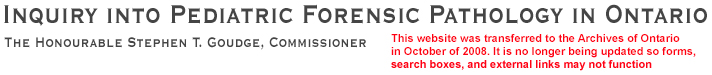 Inquiry into Pediatric Forensic Pathology in Ontario
