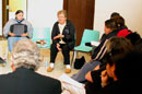 Bonnie Bressette (second from left) facilitates a small group discussion.