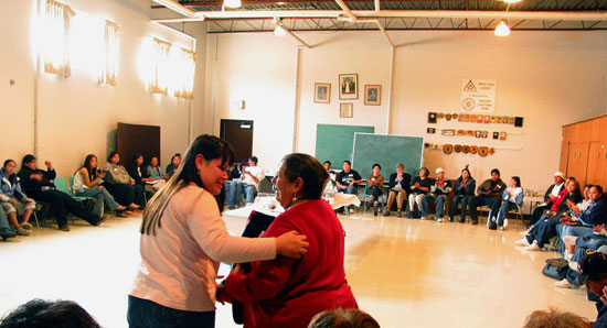 Assistant Commission Counsel and Forum facilitator, Jodie-Lynn Waddilove, thanks Justice of the Peace Donna Phillips.