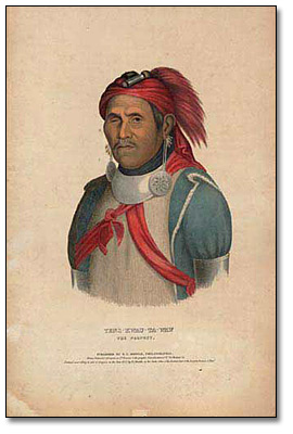 Print: Tens-Kwau-Ta-Waw, the Prophet, 1837