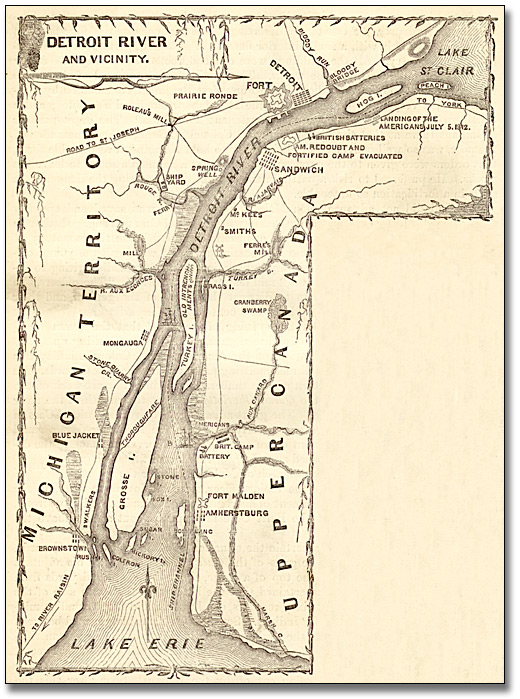 Illustration: Map of Detroit River and Vicinity, 1869