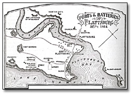 Illustration: Forts and Batteries at Plattsburg, 1809