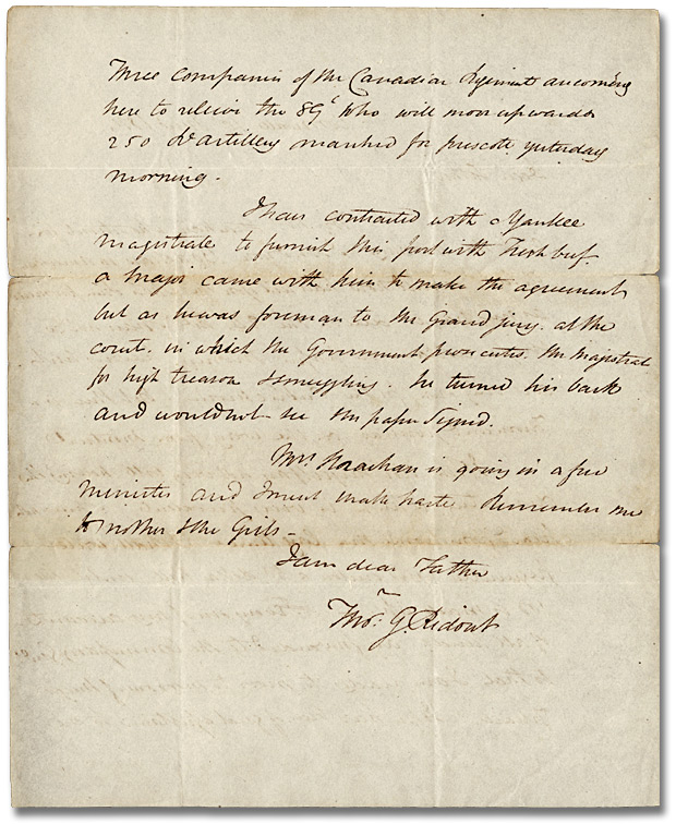 Letter from Thomas G. Ridout (Cornwall) to his father Thomas Ridout, June 19, 1814 (Page 2)