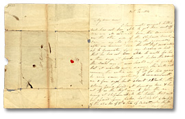 Letter from Cathe Lyons (Chippewa) to Mrs. Thomas Ridout, October 16, 1814 (Pages 1 and 4)