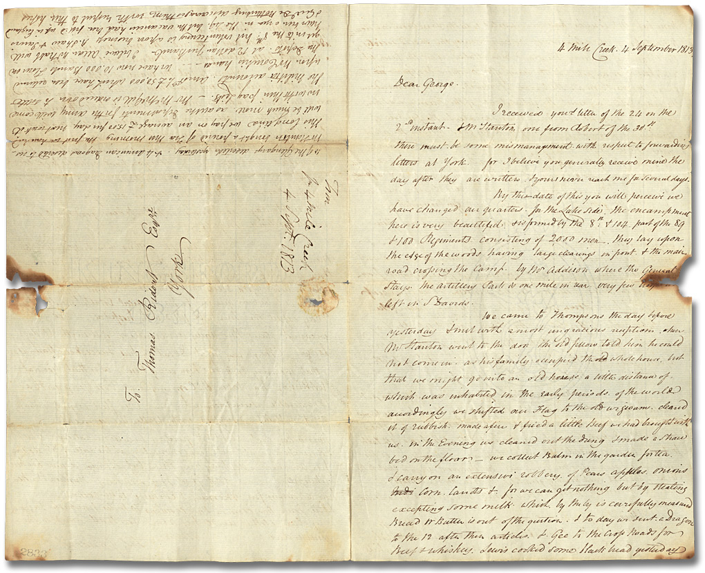 Letter from Thomas G. Ridout to his brother George Ridout, September 4, 1813 (Pages 1 and 4)