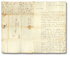 Letter from Thomas G. Ridout to his father Thomas Ridout, September 21, 1813 (Pages 1 and 4)