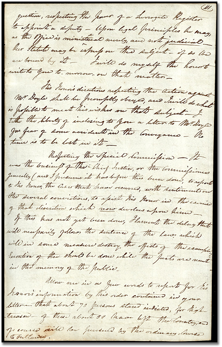 Extrait d'une copie d'une lettre de J.B. Robinson au capitaine Loring, secrétaire de Gordon Drummond, 19 juin 1814
