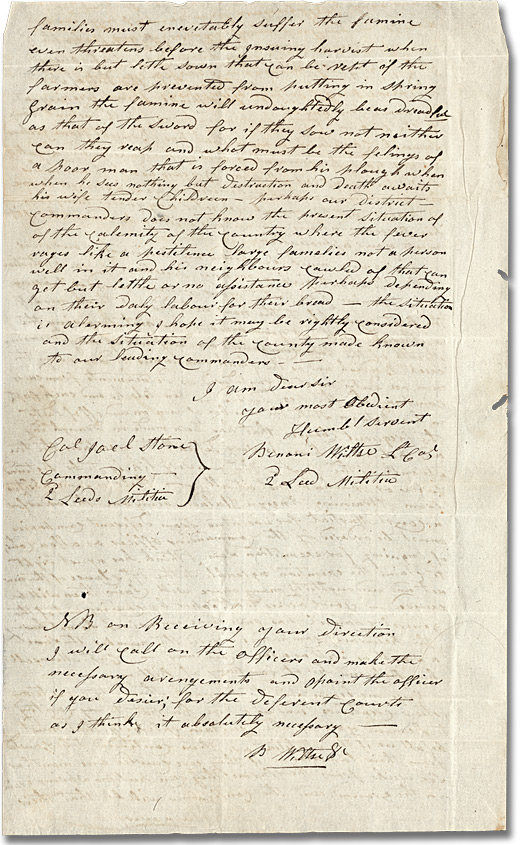 Letter from Lieutenant Colonel Benoni Wiltse to Colonel Joel Stone, April 13, 1813 (Page 2)