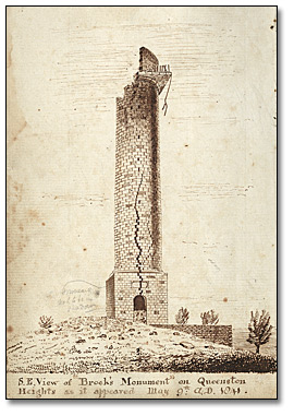 Dessin : S.E. view of Brock's Monument on Queenston Heights, [vers 1841]