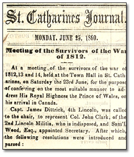 Survivors of the War of 1812, 25 juin 1860