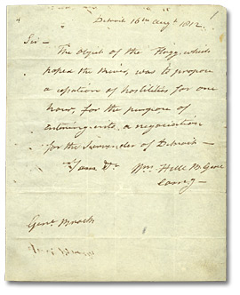 Second message from Brigadier-General Hull to General Brock, August 16, 1812