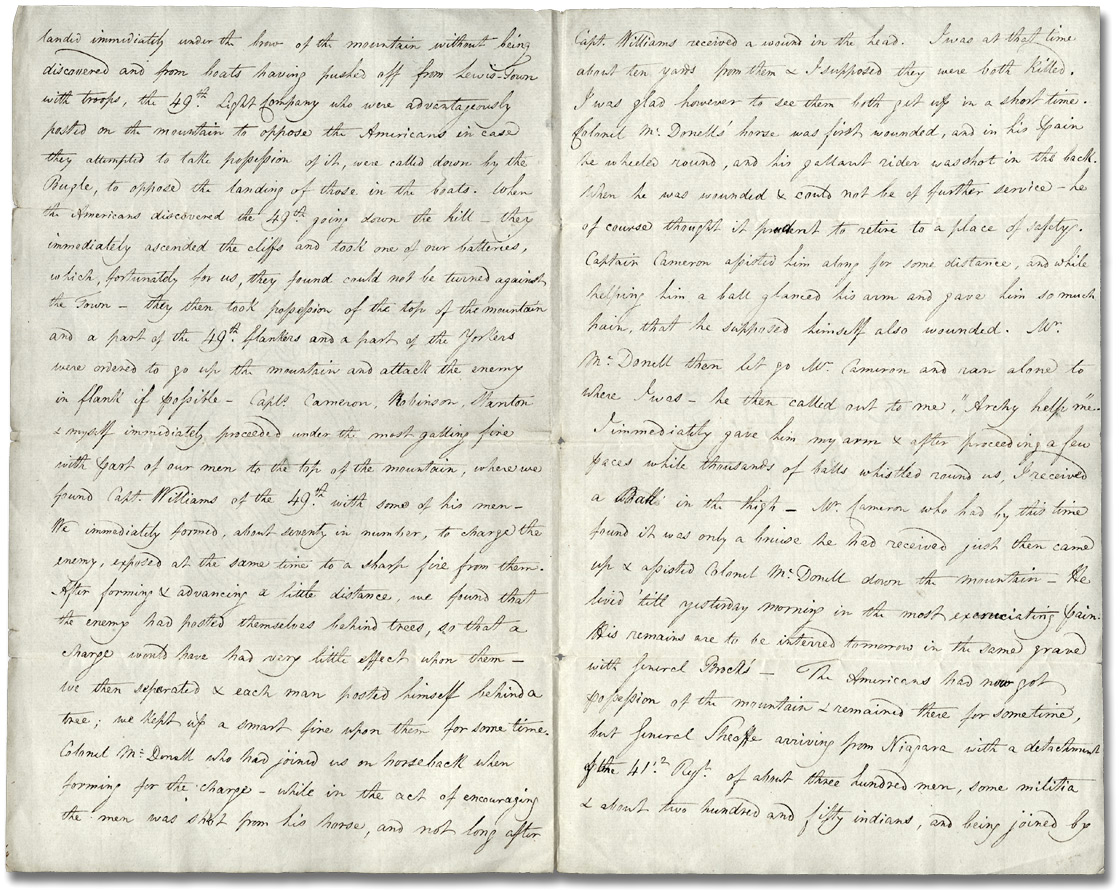 Extrait d'une lettre originale d'Archibald McLean à un inconnu, 15 octobre 1812 (Pages 2 et 3)