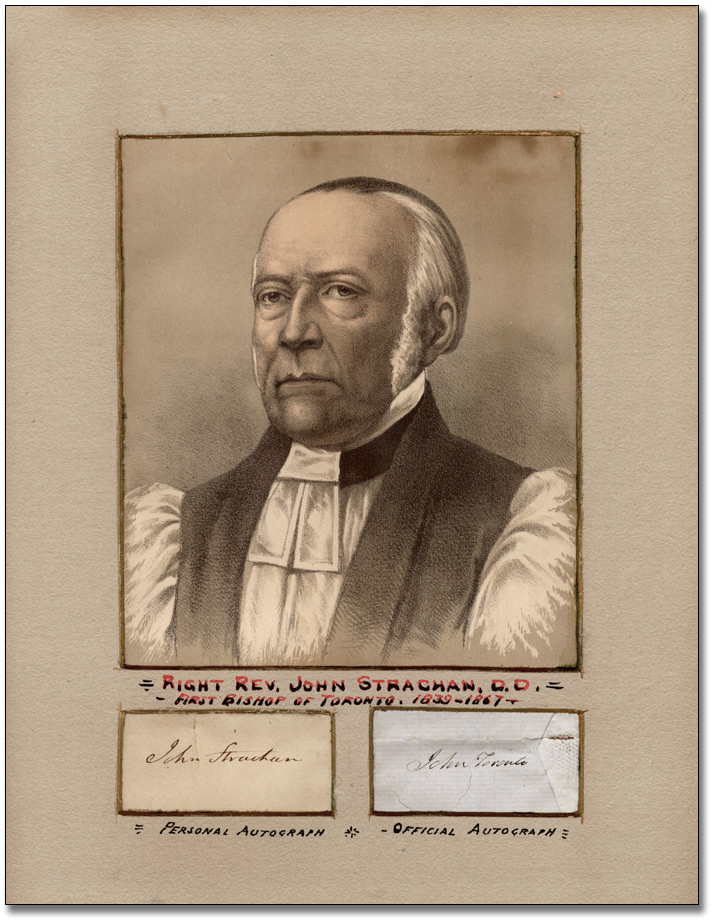Lithographie : Right Rev. John Strachan, D.D., [vers 1865]