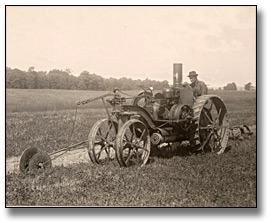 Photo: Using a steam tractor and gang plow, 1916