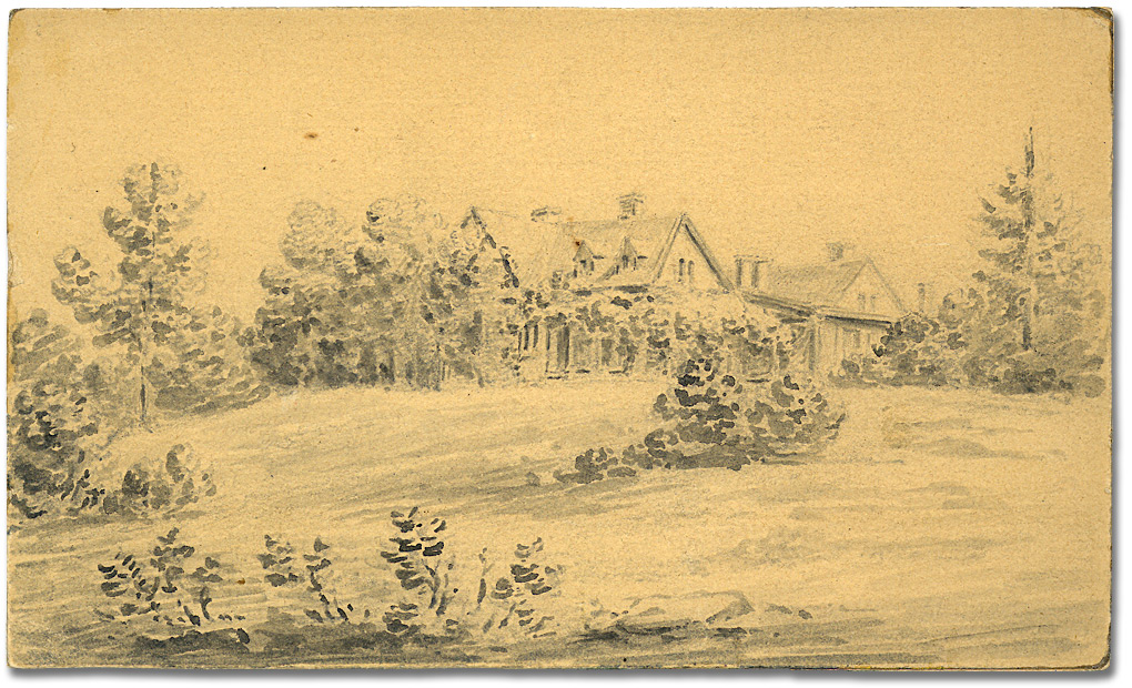 Watercolour: Blythe [Farm, near Fenelon Falls, Ontario], [ca. 1851]