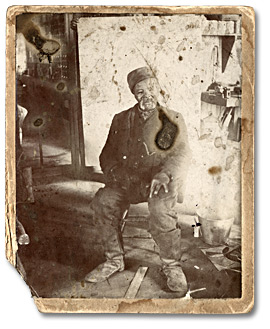 Photo: Levi Veney, ex-slave who lived in Amherstburg, taken at J. D. Burkes' store