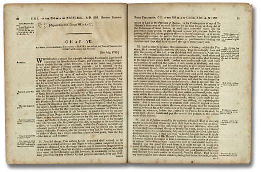 Loi pour emêcher l'entrée d'autres esclaves et pour limiter la durée des contrats de servitude Cap. 7, 33 George III, 1793