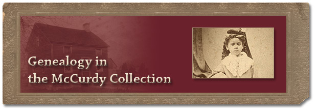 Black History, Alvin McCurdy Collection: Genealogy in the McCurdy Collection - Page Banner