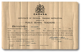 Certificate of Physical Training Instruction, 1918