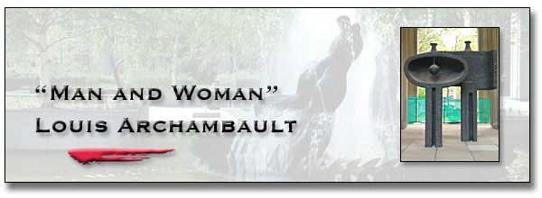 Art at Queen's Park: The Macdonald Block - Man and Woman - Louis Archambault Title Banner