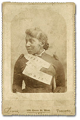 Photo: Mary Branton with banner “Africa for Christ”, taken in Toronto [ca. 1890s]